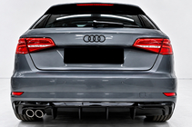 Audi A3 2012–2020 Aizmugurējais difuzors DPT (2016-2020, SD, melns spīdīgs) foto 1