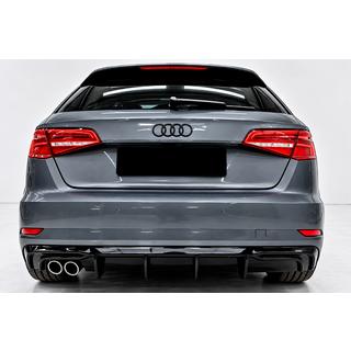 Aizmugurējais difuzors DPT (2016-2020, SD, melns spīdīgs) Audi A3 2012–2020 foto 1