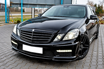 Mercedes E-class W212 2009–2016 DPT priekšējā lūpa (E63 AMG, 2009-2012, spīdīgi melna) foto 1