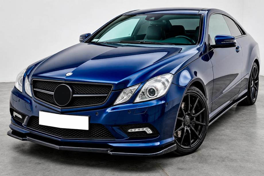 Mercedes E-klase kupeja C207 2010–2017 Priekšējā lip uzlika DPT (AMG Line, 2010-2012, melns spīdīgs) Foto 1