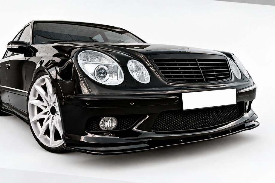 Mercedes E-class W211 2002–2009 DPT priekšējais lip spoileris (AMG, 2002-2006, spīdīgi melns) Image