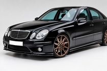 Mercedes E-class W211 2002–2009 Priekšējā lūpa DPT (AMG, 2006-2009, spīdīgi melna) foto 1