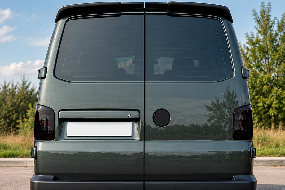 Volkswagen T5 Transporter 2003–2010 DPT spoilers (veramas durvis, melns spīdīgs) Image
