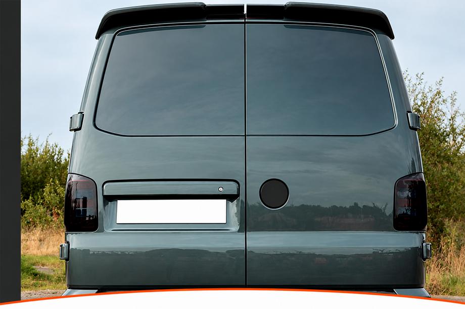 Volkswagen T5 Caravelle 2004–2010 DPT spoilers (veramas durvis, melns spīdīgs) Image