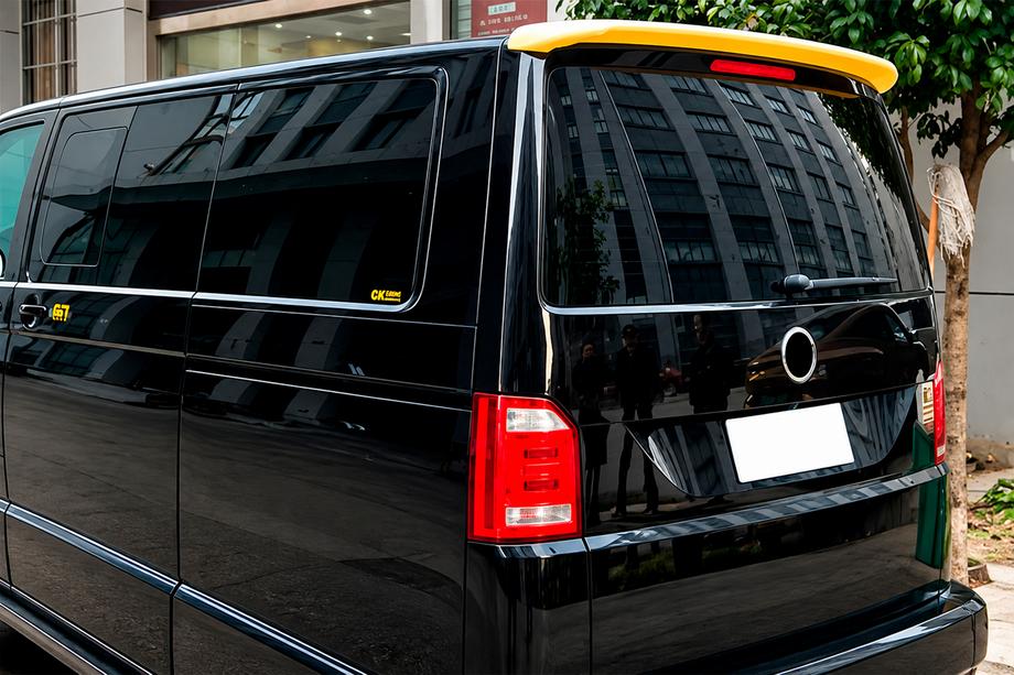 Volkswagen T5 Caravelle 2004–2010 DPT spoilers (aizmugures vāks, melns spīdīgs) Image