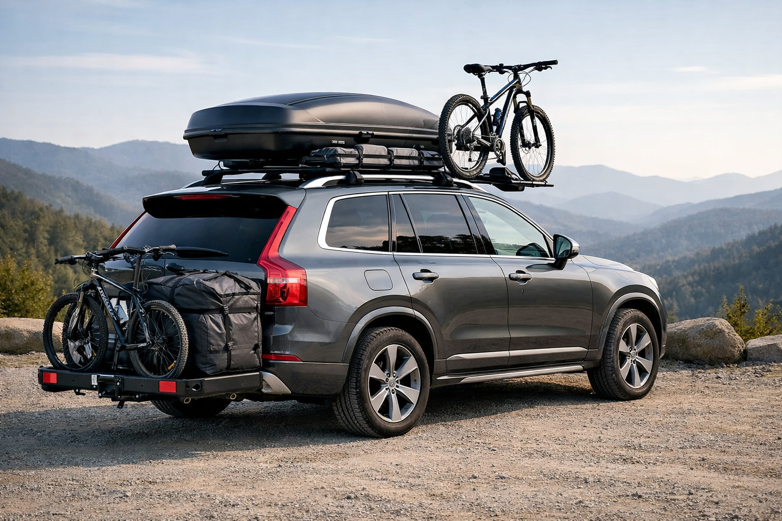 Ko uzstādīt uz Volvo XC90 jumta kravai un tāliem braucieniem