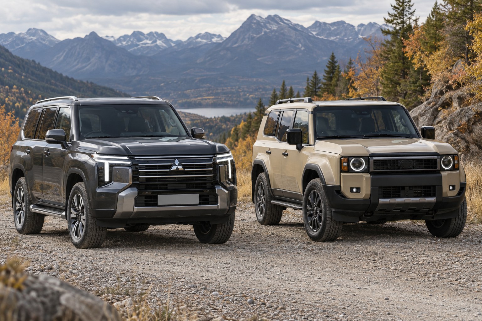 Mitsubishi Pajero 2027 vs Toyota Land Cruiser Prado 250: kuru apvidus auto ar rāmi izvēlēties