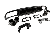 Mercedes E-klase W213 2016–2023 Aizmugurējais difuzors ar izplūdes uzgaļiem E53-Design Black (Base versijai) foto 3
