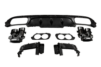 Mercedes E-klase W213 2016–2023 Aizmugurējais difuzors ar izplūdes uzgaļiem E53-Design Black (Base versijai) foto 4