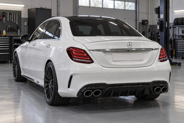 Mercedes C-Class W205 W206 vai C63 AMG stilā: feislifts un virsbūves komplekts – ko var uzstādīt