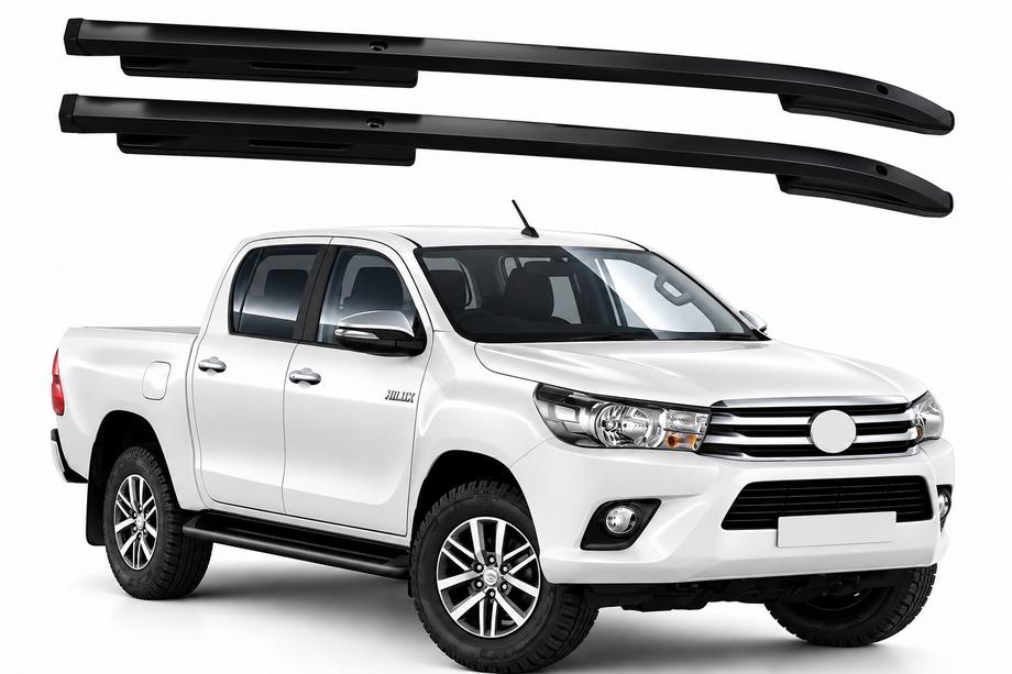 Toyota Hilux 2015– OEM jumta reliņi, melni (ABS) Foto 1