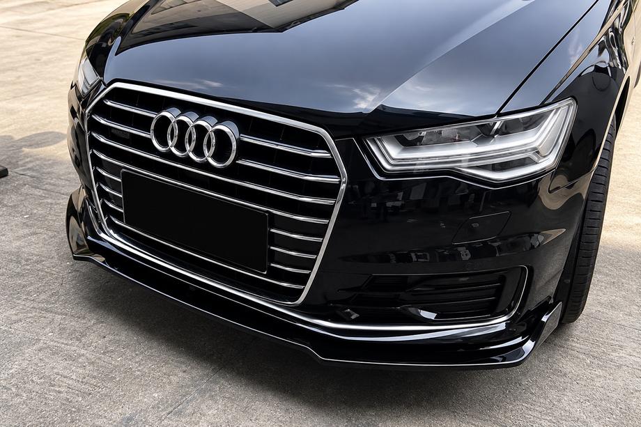 Audi A6 C7 2011–2018 Priekšējā bampera lipa spoilers (Base 2014-2018, ABS) Foto 1