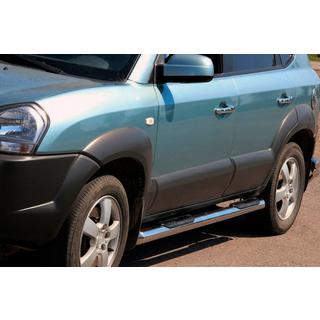 Sānu sliekšņu caurules BB002 (2 gab., nerūsējošais tērauds) Hyundai Tucson JM 2004– foto 2