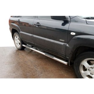Sānu aizsargcaurules (2 gab., nerūsējošais tērauds) Kia Sportage 2004–2010 foto 4