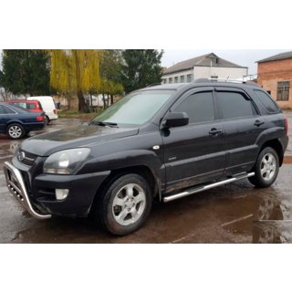 Sānu aizsargcaurules (2 gab., nerūsējošais tērauds) Kia Sportage 2004–2010 foto 1
