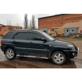 Sānu aizsargcaurules (2 gab., nerūsējošais tērauds) Kia Sportage 2004–2010 foto 2