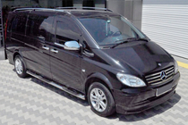 Mercedes Vito W639 2004–2014 Sānu aizsargcaurules (2 gab., nerūsējošais tērauds) d70, īsā/vidējā riteņu bāze (L1/L2) foto 1