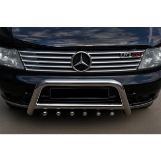 Priekšējā režģa uzlikas (10 daļas, nerūsējošais tērauds) Mercedes Vito W638 1996–2003 foto 1