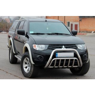 Bullbārs (nerūsējošais tērauds) Mitsubishi L200 2006–2015 foto 2