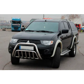 Bullbārs (nerūsējošais tērauds) Mitsubishi L200 2006–2015 foto 3