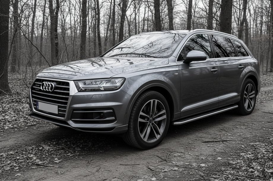 Audi Q7 2015–2026 Sānu sliekšņi Maydos V2 (2 gab., alumīnijs / nerūsējošais tērauds) Image