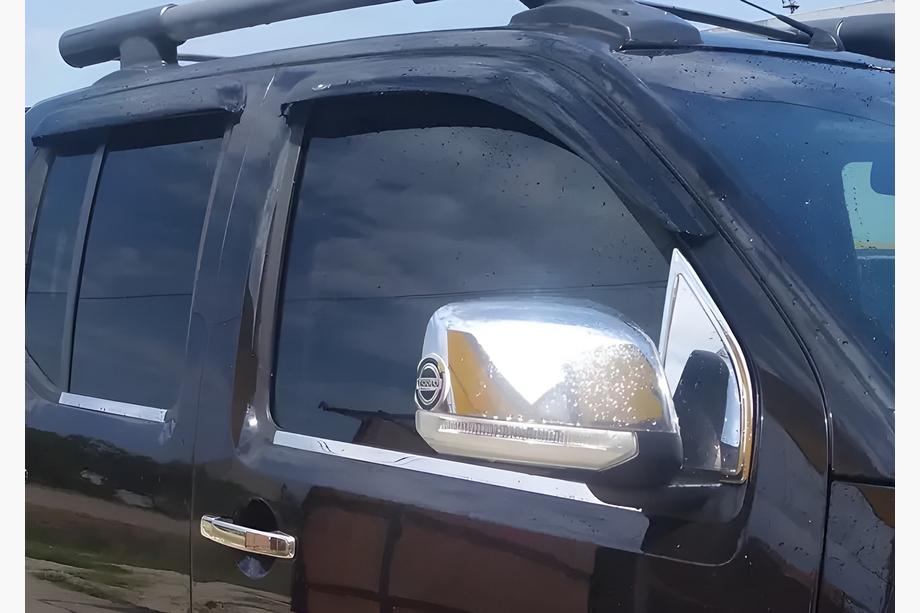 Nissan Navara 2006–2015 Hromētas spoguļu uzlikas (2 gab., plastmasa) Foto 3