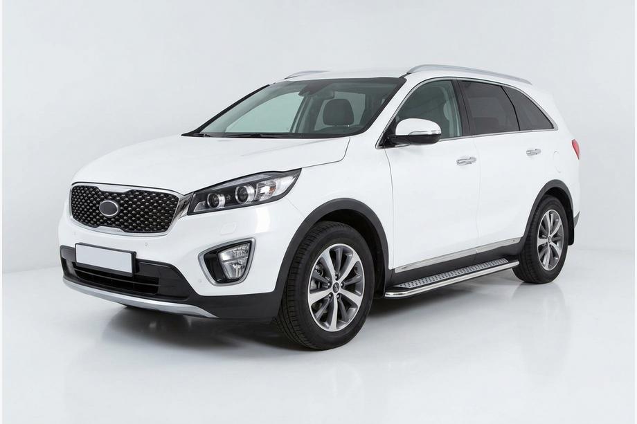 Kia Sorento III UM 2014–2020 Sānu sliekšņi Maydos V2 (2 gab., alumīnijs / nerūsējošais tērauds) Image