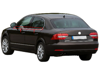 Skoda Superb 2009–2015 Logu apmales (4 gab., nerūsējošais tērauds) foto 1