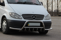 Mercedes Vito W639 2004–2014 Nerūsējošā tērauda kengurustienis WT003 ar sānu stieņiem foto 2