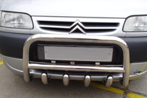 Citroen Berlingo 1996–2008 Priekšējais aizsargstienis (kengurins) QT006 (nerūsējošais tērauds) foto 1