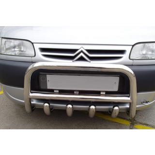 Priekšējais aizsargstienis (kengurins) QT006 (nerūsējošais tērauds) Citroen Berlingo 1996–2008