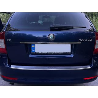 Hroma līste virs numura zīmes Carmos (nerūsējošais tērauds) Skoda Octavia II A5 2010–2013 foto 2