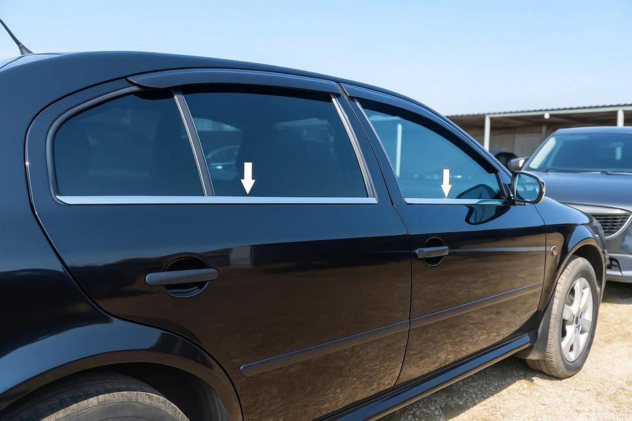 Skoda Octavia II A5 2006–2010 Logu apmales (4 gab., nerūsējošais tērauds) Image