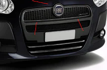 Fiat Doblo II 2010–2022 Rādiatora režģa uzlikas (2010-2015, augšējās, nerūsējošais tērauds) foto 1