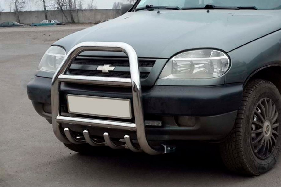 Chevrolet Niva 1998–2020 Kengurustienis QT007 (nerūsējošais tērauds) Foto 1