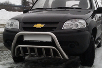 Chevrolet Niva 1998–2020 Priekšējais aizsargstienis WT002 (nerūsējošais tērauds) foto 1