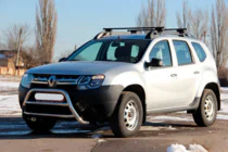 Dacia Duster 2008–2018 Priekšējais aizsargstienis WT022 (nerūsējošais tērauds) foto 2