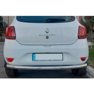 Aizmugurējais aizsargstienis AK002 (nerūsējošais tērauds) Renault Sandero 2013–2022 foto 1