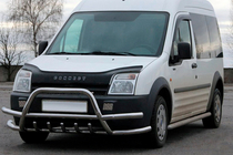 Ford Connect 2006–2009 Priekšējais aizsargstienis (bullbar) ar dubultiem stieņiem WT003-Plus-2 (nerūsējošais tērauds) foto 2
