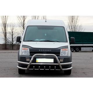 Priekšējais aizsargstienis (bullbar) ar dubultiem stieņiem WT003-Plus-2 (nerūsējošais tērauds) Ford Connect 2006–2009 foto 1