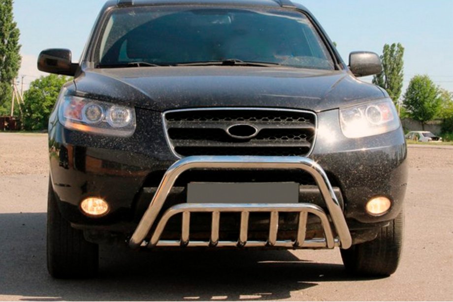 Hyundai Santa Fe 2 2006–2012 Priekšējais bullbar WT002 (nerūsējošais tērauds) Image