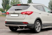 Hyundai Santa Fe 3 2012–2018 Aizmugurējais aizsargloks AK002 (nerūsējošais tērauds) foto 2