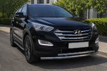 Hyundai Santa Fe 3 2012–2018 Priekšējā aizsargstanga ST014 (nerūsējošais tērauds) foto 1