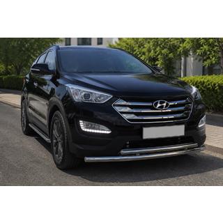 Priekšējā aizsargstanga ST014 (nerūsējošais tērauds) Hyundai Santa Fe 3 2012–2018 foto 1