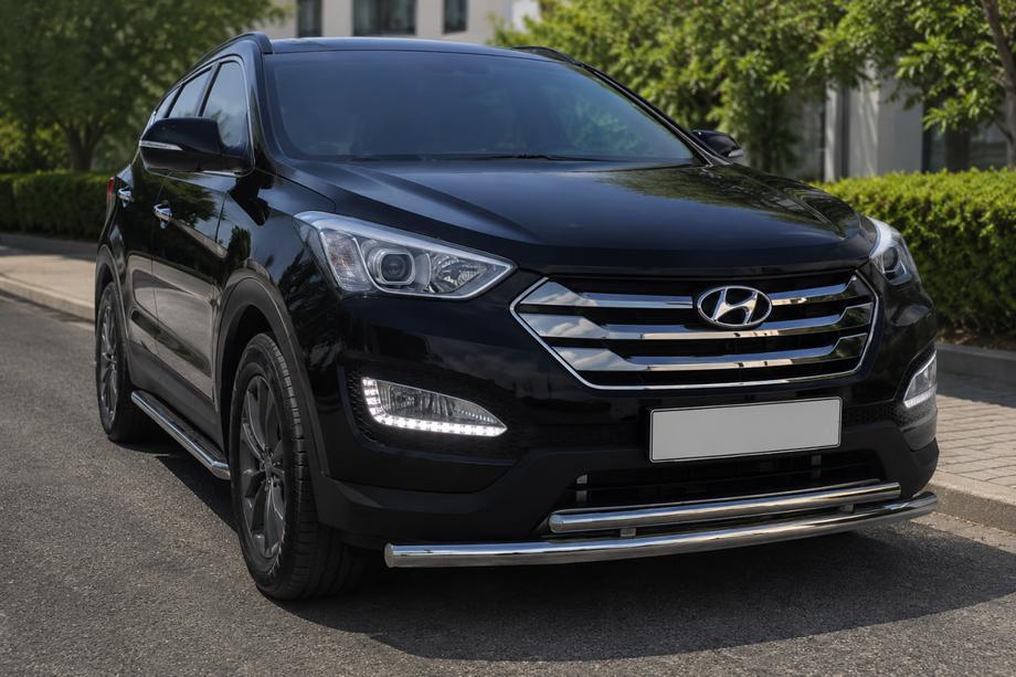 Hyundai Santa Fe 3 2012–2018 Priekšējā aizsargstanga ST014 (nerūsējošais tērauds) Image