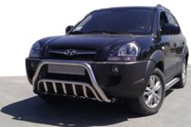 Hyundai Tucson JM 2004– Priekšējais bullbar WT002 (nerūsējošais tērauds) foto 1