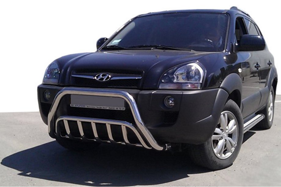 Hyundai Tucson JM 2004– Priekšējais bullbar WT002 (nerūsējošais tērauds) Image