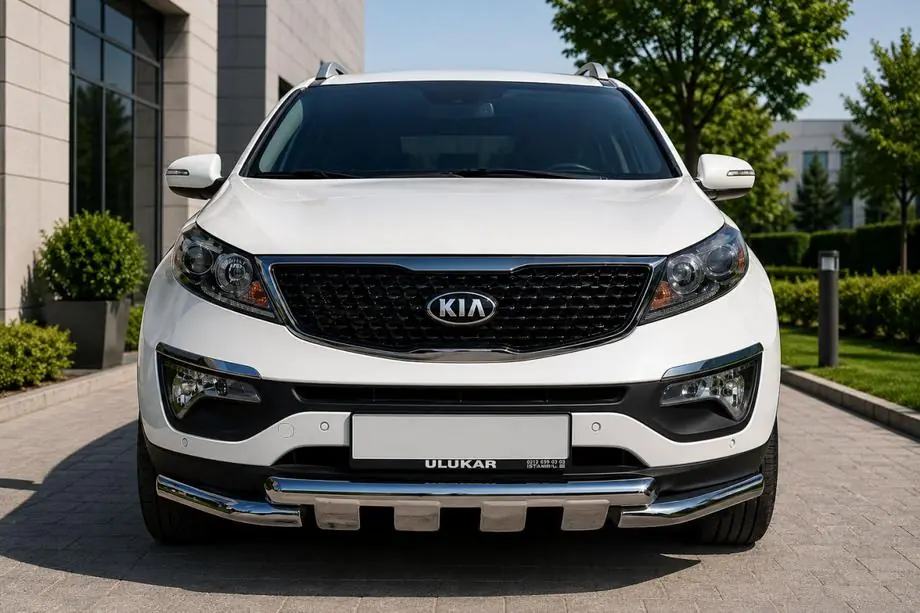 Kia Sorento II XM 2009–2014 Priekšējais aizsargstienis ST009-15 (2013-2015, nerūsējošais tērauds) Image
