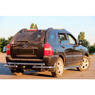 Aizmugurējais aizsargloks AK007 (nerūsējošais tērauds) Kia Sportage 2004–2010 foto 3