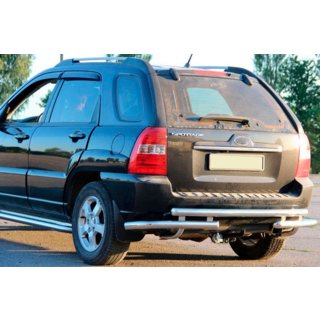 Aizmugurējais aizsargloks AK007 (nerūsējošais tērauds) Kia Sportage 2004–2010 foto 1